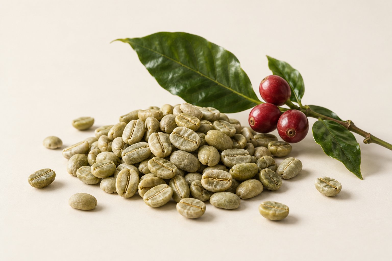 Granos de café verde de altura